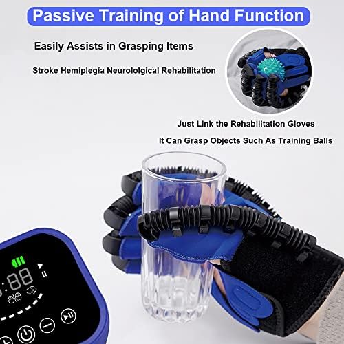 Finger Wrist Rehabilitation Training Assistive Equipment,Professional Rehabilitation Robot Gloves,Electronic Finger Straightening Brace Guard Protector for Stroke Hemiplegia Patients