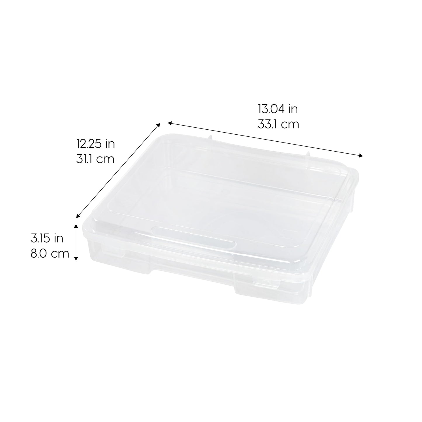 IRIS USA Board Game Storage Craft Organizer Box with Snap-Tight Latch Lid, 6-Pack Portable Plastic Case Bin for Puzzles, Magazines, Hobbies, Art Supplies, Fits 8.5" x 11" & A4 Papers, Thick, Clear