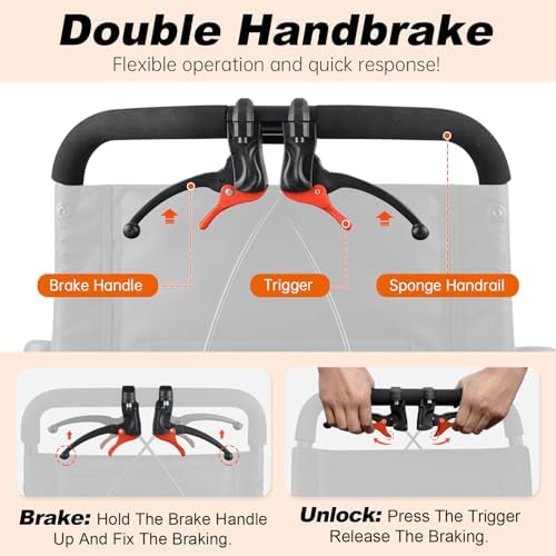 Upgraded Transport Wheelchair, Come with Telescopic Handle, Inflatable Seat Cushions, Wheelchairs for Adults, Lightweight Transport Wheelchairs, Travel Wheelchair Lightweight Foldable with 3 Bags