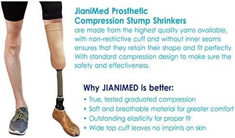 Prosthetic Stump Shrinkers – Below Knee, 40cm, Compression, Amputee Socks, 20-30, Daily use, Taiwan Excellence 5XL