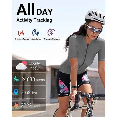 Health Fitness Tracker with 24/7 Heart Rate, Blood Oxygen, Blood Pressure, Sleep Tracker, 5ATM Waterproof Activity Trackers with Step Tracker, Pedometer (S & L Bands Included)
