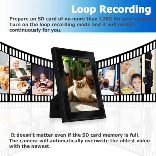 Hidden Camera Frame - Nanny Cam for Indoor Security - Spy Camera with Photo Frame - No WiFi - SD Card Not Included