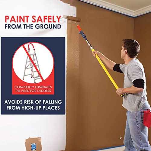 Aolamegs Multi-Angle Paint Brush Extension Tool for High Ceilings,Suitable for Fixing On Standard Threaded Extension Rod