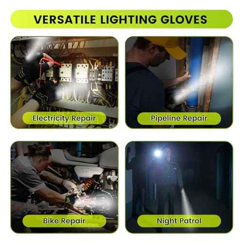 Cycling Gloves Hands Free Led Flashlight Rechargeable LED Glove for Running Walking Fishing Riding Safety Gloves Comfortable Bicycle Flashlight Glove for Women Men Gifts