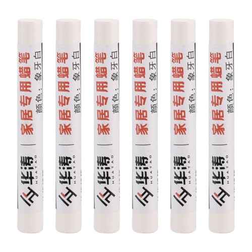 PATIKIL Furniture Repair Crayons, 6 Pcs Wax Wood Filler Sticks Wood Wax Crayons for Scratches, Wood Floor, Holes, Tables, Milky White