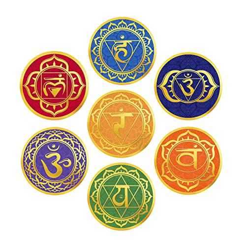 Maydahui 7 Sheets Chakra Wall Stickers Yoga Zen Meditation Room Wall Decals (6x6 Inch) Peel Stick Art Decals Decor for Yoga Studio Decor Yogi Spiritual Gift
