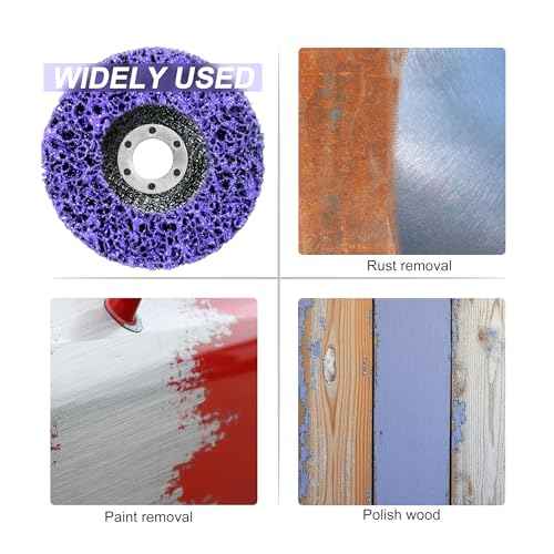 Vantego 10-Pack 4-1/2 Inch Paint Stripping Discs for Angle Grinder Multi Color Set for Metal Rust Removal Grinding Surface Prep (Purple ¡¿3, Black ¡¿3, Blue ¡¿2, Green ¡¿2)