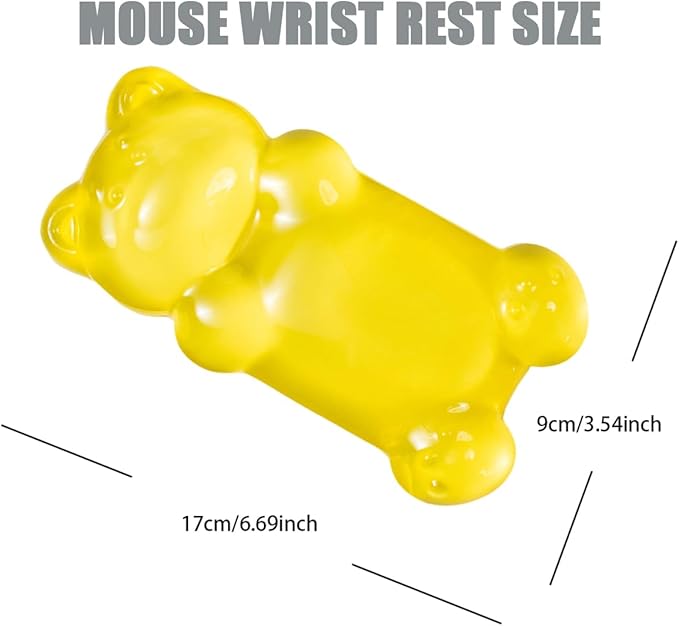 Ergonomic Silicone Gel Mouse Wrist Rest ?€?Yellow Clear Cute Bear Mouse Wrist Rest, Comfort & Support for Typing and Gaming