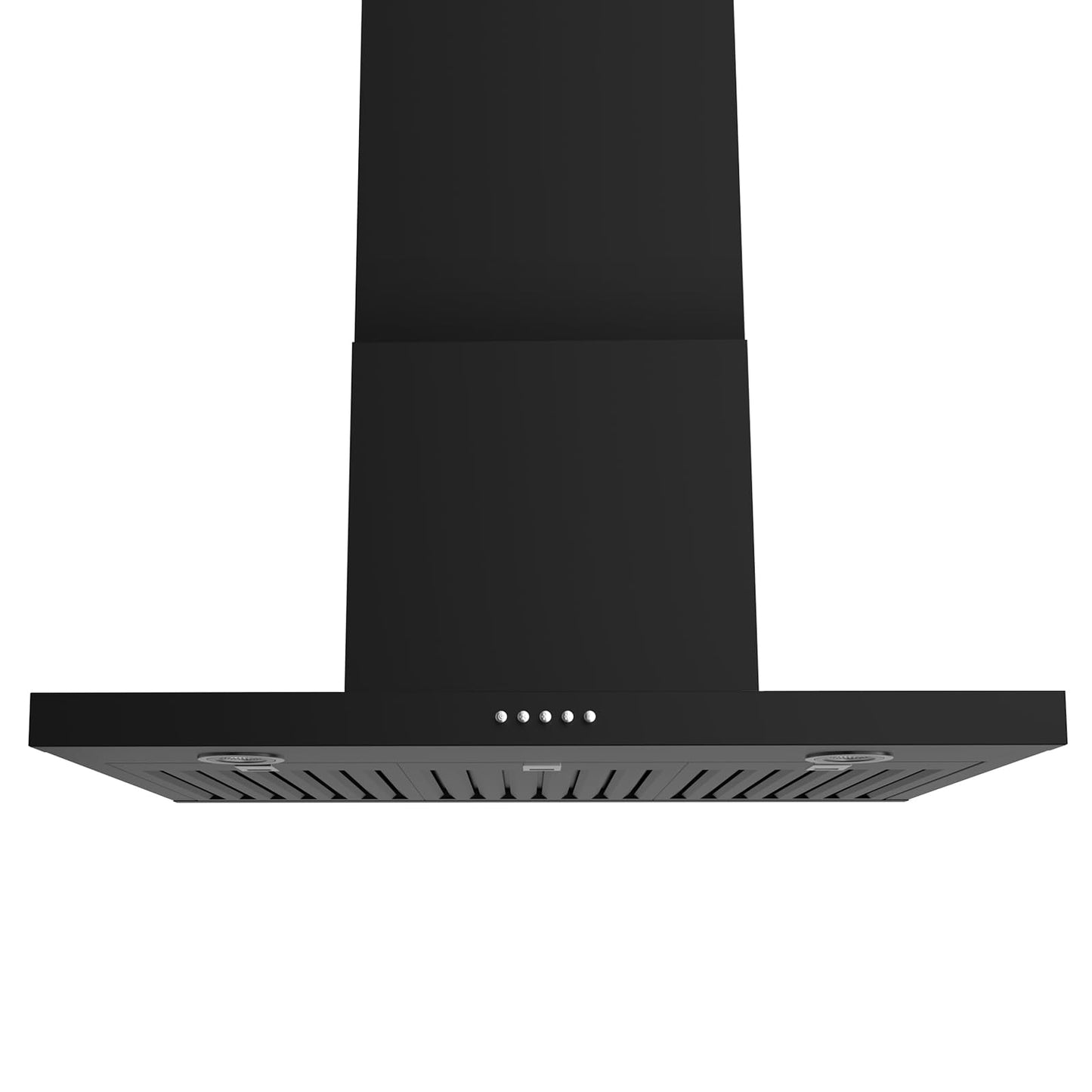 ONEEON 24" Range Hood - 650 CFM Wall Mount Kitchen Exhaust with 3 Speed Fan, LED Lights, Push Button, Ultra-thin Body, Chimney Style Stove Vent Hood & Ducted Exhaust Vent, Black