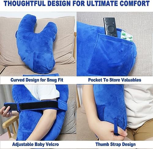 Shoulder Surgery Pillow, Super Soft Rotator Cuff Pillow for Sleeping, Relief from Shoulder Pain or Frozen Shoulder, for Post-Op Comfort, Arm & Shoulder Support & Healing(Navy Blue)