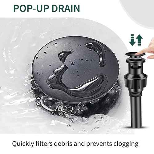 Black Bathroom Faucet Single Hole Single Handle 304 Stainless Steel Modern Sink Commercial RV Faucet with Pop-Up Waste for 1 or 3 Hole 4 Inch Vanity Bathroom Sinks