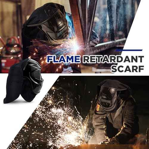 Jecery 2 Pcs Welding Helmet Cover and Helmet Bib Set, Welding Accessories with Press Fit Seal for Neck Protection, Fits Most(Classic,Black)