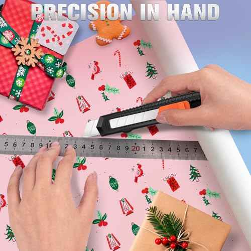 Box Cutter, Utility Knife, 16 Pack Box Cutter Retractable, Box Cutter Knife for Cardboard, Paper, Vinyl, Retractable Utility Knife Heavy Duty, 18mm Wide Snap-Off Blade, Box Cutters