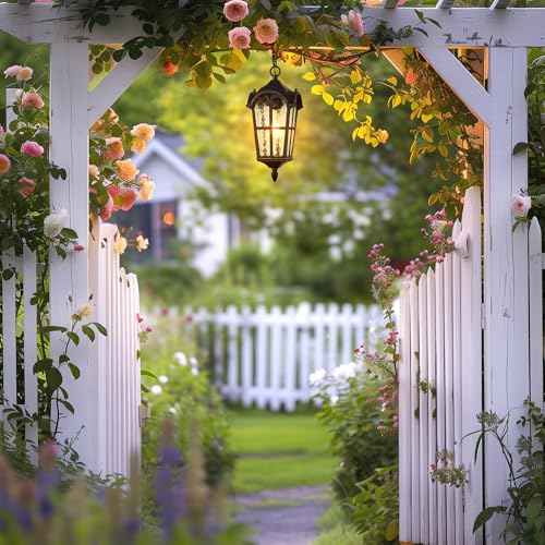 VIANIS Black Outdoor Pendant Light Lantern with Gold Trim, Outdoor Hanging Lights with Ripple Glass, Aluminum Outside Chandelier for Porch Waterproof and Anti-rust, Ceiling Fixtures for House Entryway
