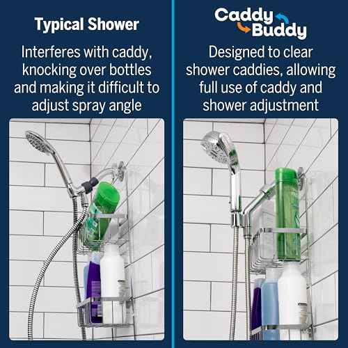 Waterpik Caddy Buddy Pivoting Hand Held Shower Head With 5-Foot Hose, 5-Mode with High Pressure Sprays, Matte Black, PHO-555E