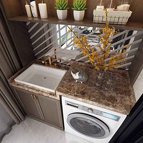 Burgeliy Peel and Stick Waterproof Wallpaper15.8¡¿196in Vinyl Wrap Protector Auto Modification Tint Film Dark Brown Marble Shiny Granite for Kitchen Countertops Table Desk Furniture Self Adhesive Film