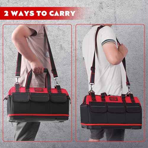 Thalirem 14-Inch Small Tool Bag, Heavy-Duty Durable Electrician Tote with Multi-Pockets, Water-Resistant Organizer for Mechanics, DIY Tools & Supplies