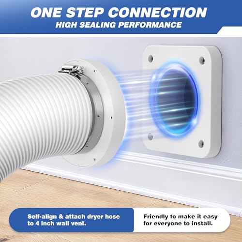 Magnetic Dryer Vent Connector, Airtight Seal Dryer Vent Coupling Kit with 4" 3.3ft Duct, Easy to Clean