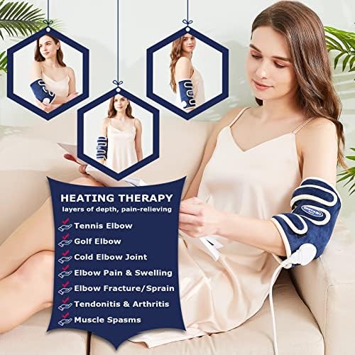 CAMECO Heated Elbow Wrap for Pain Relief, Electric Arm Heating Pad for Tendonitis, Tennis Elbow & Arthritis, Dry Heat Therapy Brace, Auto Shut Off & 86℉-158℉ Adjustable for Leg, Knee, Men & Women