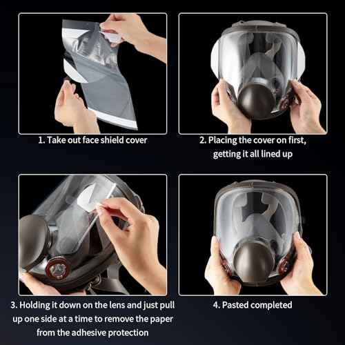 Frienda 100 Pcs Peel off Lens Cover Shield Respirator Mask Protective Cover Compatible with 6885, 6000, 6700, 6800, 6900 Series