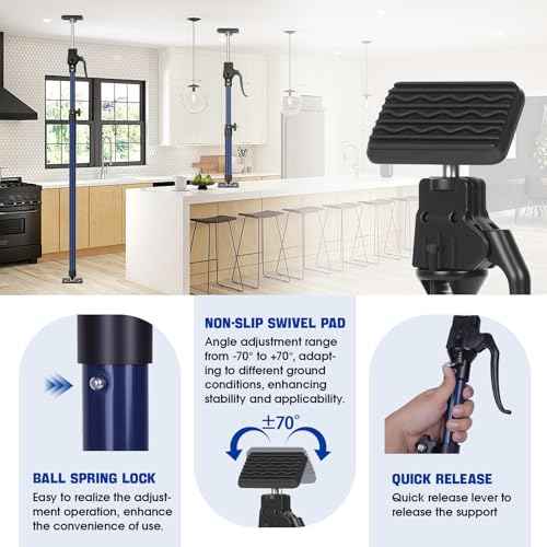 FEIRONG 4PCS Cabinet Jack Kit - 154LBS Heavy Duty Telescoping Support Pole (15-23 Inch), Drywall/Crown Molding Install Tool, Quick-Lock Third Hand