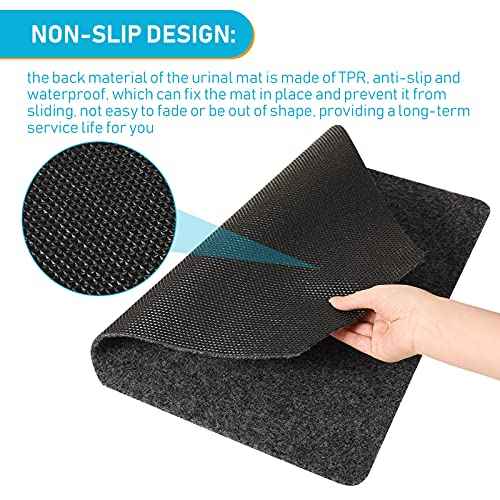 Nuanchu 6 Pack Nonslip Floor Mats - Water Absorption Urinal Mats, Bathroom Urinal Floor Pads for Men's Restroom (Grey)