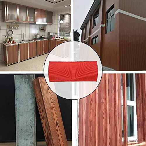 4 Pieces/Set Wood Graining Painting Tool Rubber Imitation Wood Grain Tool Red Wood Grain Design Decorating Tool for DIY Wall Room Art Paint Decoration