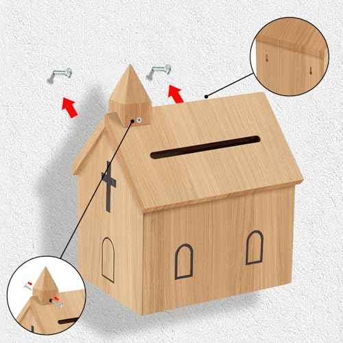 Offering Boxes for Church - Prayer Request Box, Wood Church Offering Collection Tithing Donation Fundraising Box 9.1 x 6.7 x 11.8 in