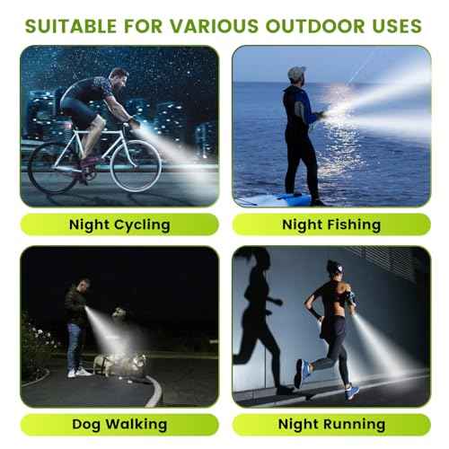Cycling Gloves Hands Free Led Flashlight Rechargeable LED Glove for Running Walking Fishing Riding Safety Gloves Comfortable Bicycle Flashlight Glove for Women Men Gifts