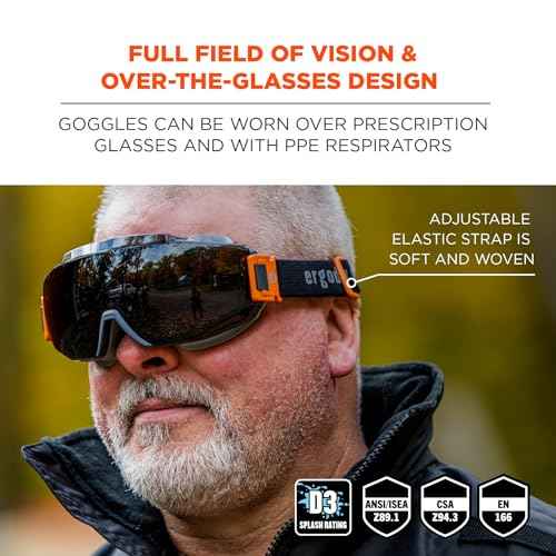 Ergodyne Skullerz Modi Protective OTG Safety Goggle, Indirect Venting, Anti Fog, Scratch Resistant?