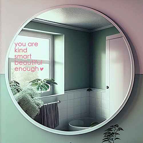2X Self Affirmations Mirror Decal, Self Confidence, Bathroom Entryway Decal, Mirror Affirmation, Vinyl Sticker, Salon Mirror Sticker, Positive Vinyl, Set of 2 (Pink)