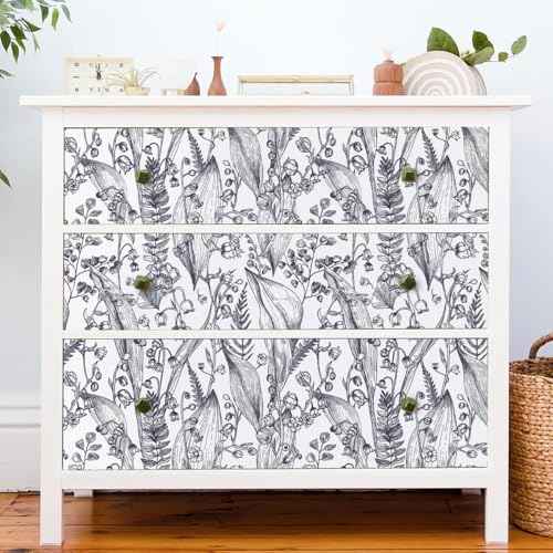 Livebor Peel and Stick Wallpaper - Boho Floral Leaf Contact Paper - 15.7"x196.8" Self-Adhesive Removable Decorative