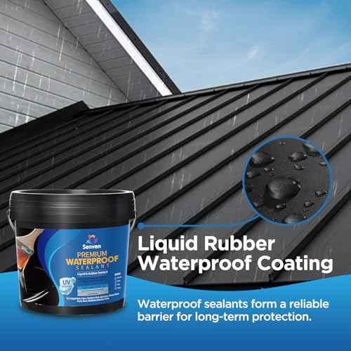 Waterproof Sealant Black Waterproof Coating 1 Gallon Leak Repair Coating for Flat, Metal, Roofs, Foundations, Gutters, Indoor & Outdoor Walls, Bathroom, Kitchen, Garden Leak Liquid Sealant