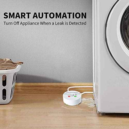 Water Leak Detector, Ortis Water Sensor Alarm Flood Detector, Automatically Turn Off Flood Source When Sensing Moisture to Prevent Water Damage