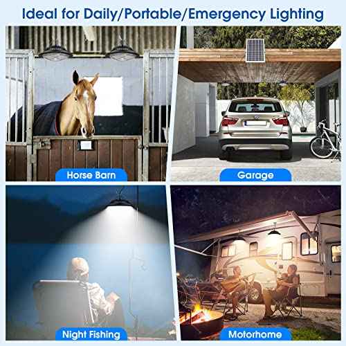 Solar Pendant Light Motion Sensor 2 Pack, 5 Modes 3200K/4000K/6000K Dimmable Shed Lights With ON/Off Switch & Remote, Daytime Available Hanging Chandelier Lights Indoor/Outdoor Home