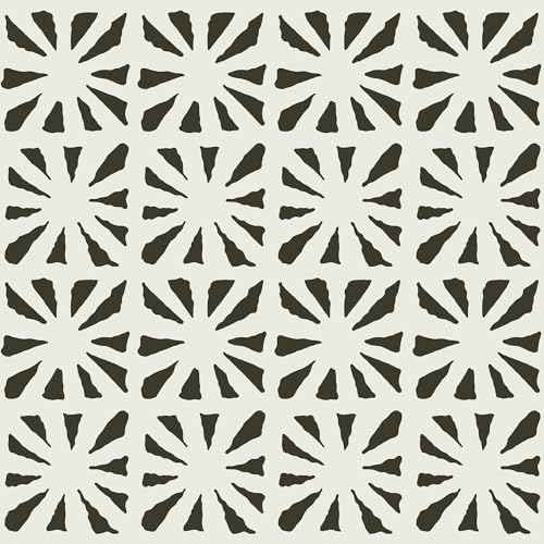 Peel and Stick Wallpaper Geometric Boho Contact Paper Black 78.7 "x17.3 Beige Self-Adhesive Wallpaper Vintage for Bedroom Waterproof Removable Shelf Liner Decal Vinyl Roll