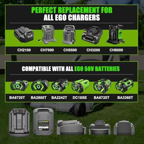 Rapid Faster Charger Replacement for EGO 56V Battery Charger CH2100,Compatible with EGO 56V Power+ Batttery BA1400 BA2800 BA4200 BA5600