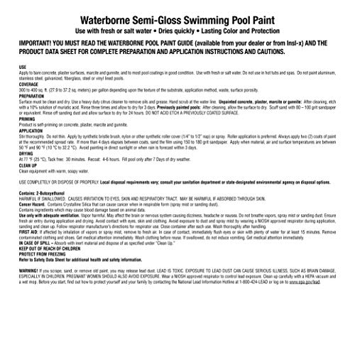 INSL-X Waterborne, Semi-Gloss Acrylic Pool Paint, White, 1 Gallon