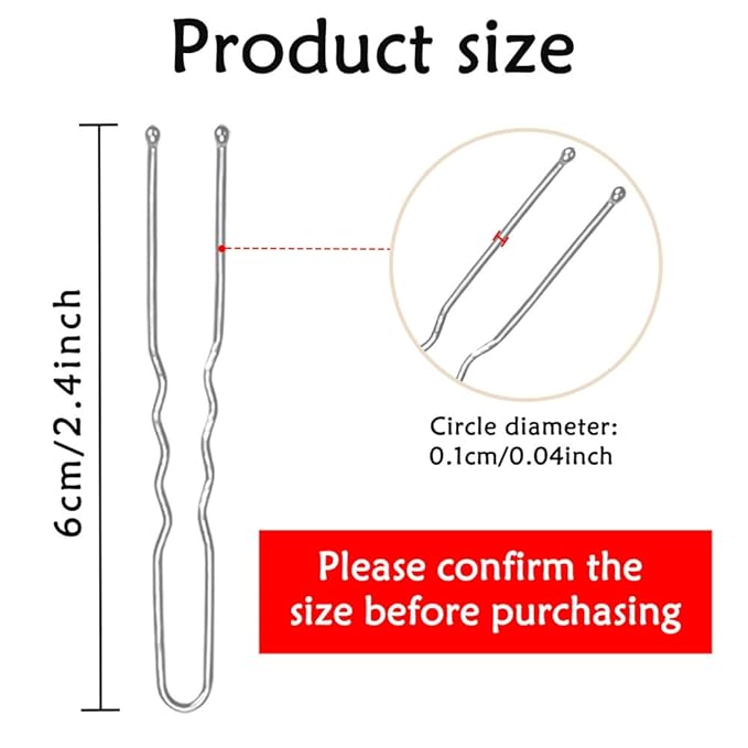 330 Count U Shaped Silver Hair Pins for Buns, YINGFENG 2.4inch Bun Pins Silver Hair Pins for Women with Storage Box for Updos French Twists