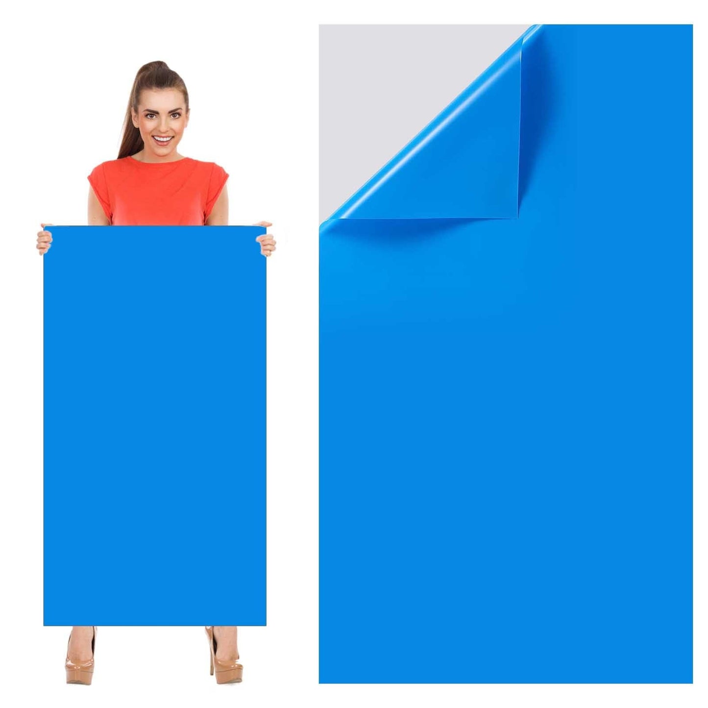 Aulock Exlarge Pool Liner Repair Patch - 4ft x 2.8ft Self-Adhesive PVC Vinyl Patch Kit for In-Ground or Above Ground Pools Inflatable Swimming Pools Boat Air Mattress, Light Blue