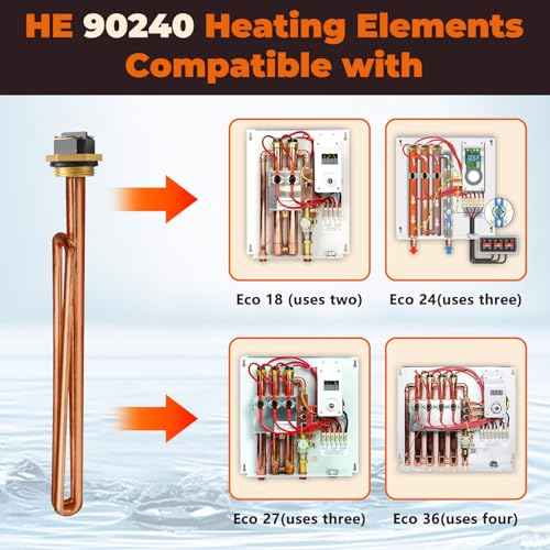 HE 90240 for Ecosmart ECO 18 27 36, 9KW 240V Water Heater Element for Eco'smart 27 tankless water heater - 3 Pack