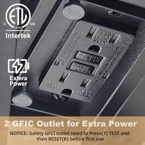 Porch Light with GFCI Outlet with Remote, Dusk to Dawn Outdoor Lighting with Outlet, Upgraded 4 Lighting Modes Motion Sensor Outdoor Lights, Waterproof Outside Lights for House Patio Garage Front Door