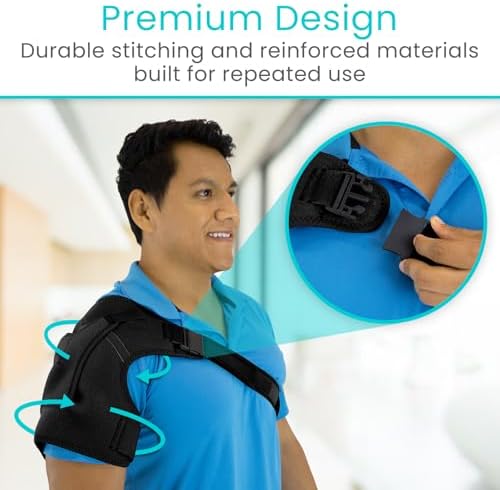 Vive Shoulder Brace for Women & Men - Injury Recovery Compression Support Sleeve - for Rotator Cuff Injuries, Arthritis, Sprain, Dislocation, PT - Targeted Inflammation Pain Relief (Black, Medium)