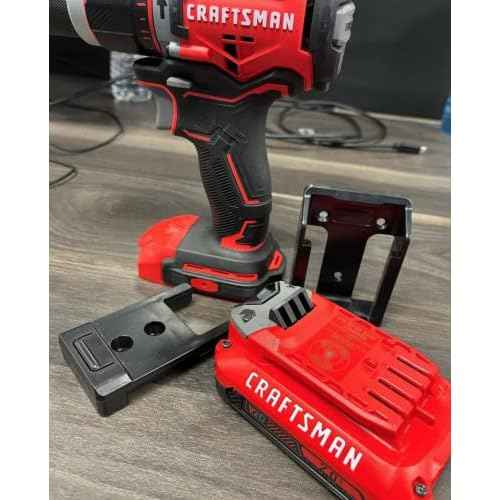 StealthMounts Tool Holder Compatible with Craftsman 20V (4 Pack) - Black | StealthMounts Locking Tool Mounts | Made in The UK