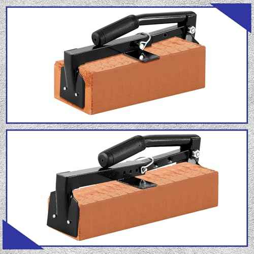 Adjustable Heavy Duty Brick Tongs Set Heavy Duty Block Tongs with Rubber Pad Handle and Work Gloves Adjustable 9-13.7 Inches Paver Claw for Bricks Lifting Carrying
