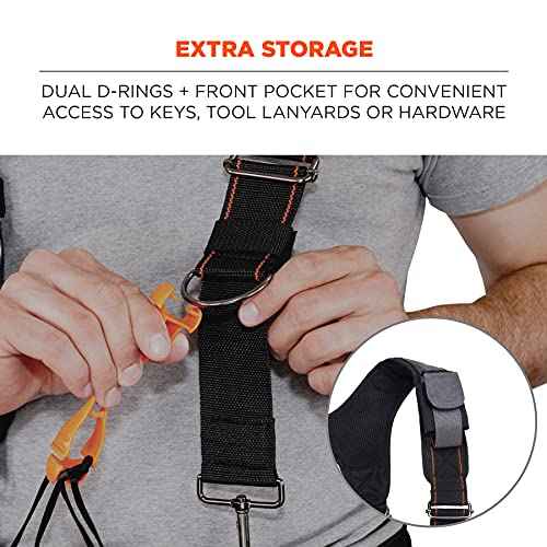 Ergodyne Arsenal 5560 Tool Belt Suspenders, Padded Shoulders, Adjustable , 36"-48"