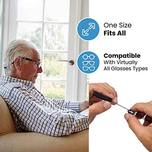 Adjustable Eyeglass Strap (Shark Style) - No Tail Sunglass Strap - Eyewear String Holder - With Bonus Glasses Cleaning Cloth