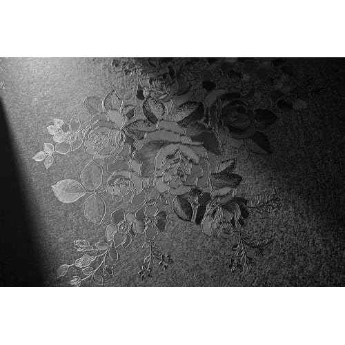Black Peel and Stick Wallpaper Floral Black Wallpaper 17.7inch x 118.1inch Embossed Flower Contact Paper Peel and Stick Textured Self Adhesive Removable Wall Paper Floral Vinyl for Cabinets