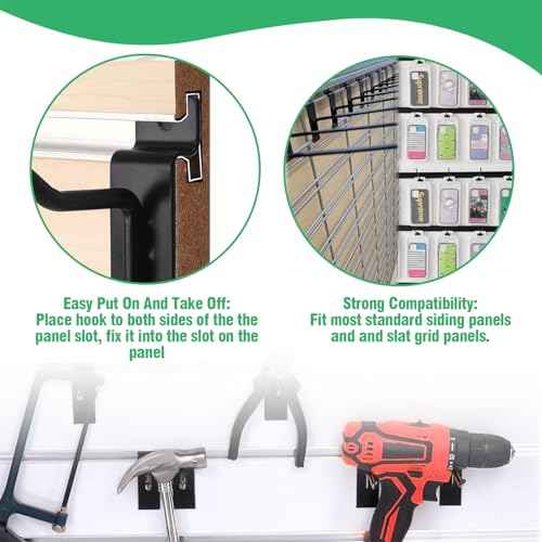 30Pcs 8 Inch/20CM Silver Slatwall Panel Hooks, Heavy Duty Slat Wall Hanging Display Hooks Pegboard Metal Hanger Hook for Gridwall Garage Shop Retail (Wire Diameter 5.6mm/ 0.22¡±)