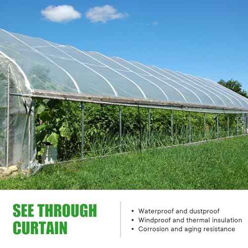 Clear Tarp Heavy Duty Waterproof 10 x 10 FT, 20 Mil Clear Tarps with Grommets, Heavy Duty Clear Vinyl Tarp for Patio Pergola Garden Canopy Rainproof Wind-Proof Anti-Tear (10 x 10FT)